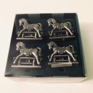Bombay Company Antique Toy Horse Napkin Rings Box Set  of 4
